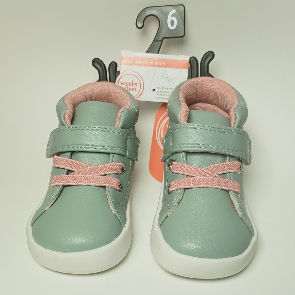 Wonder Nation Mint and Pink Kids Sneakers